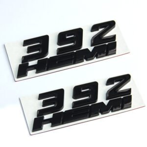 392 HEMI Fender Emblem Badge Set for 2011–2023 Dodge Charger Challenger 2-Pack - Black/Red