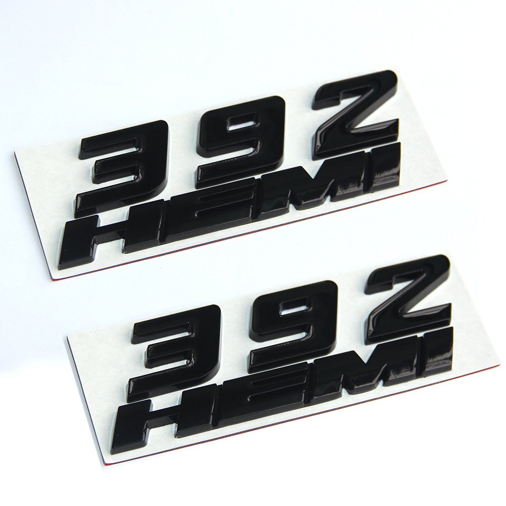 392 HEMI Fender Emblem Badge Set for 2011–2023 Dodge Charger Challenger 2-Pack – Black/Red