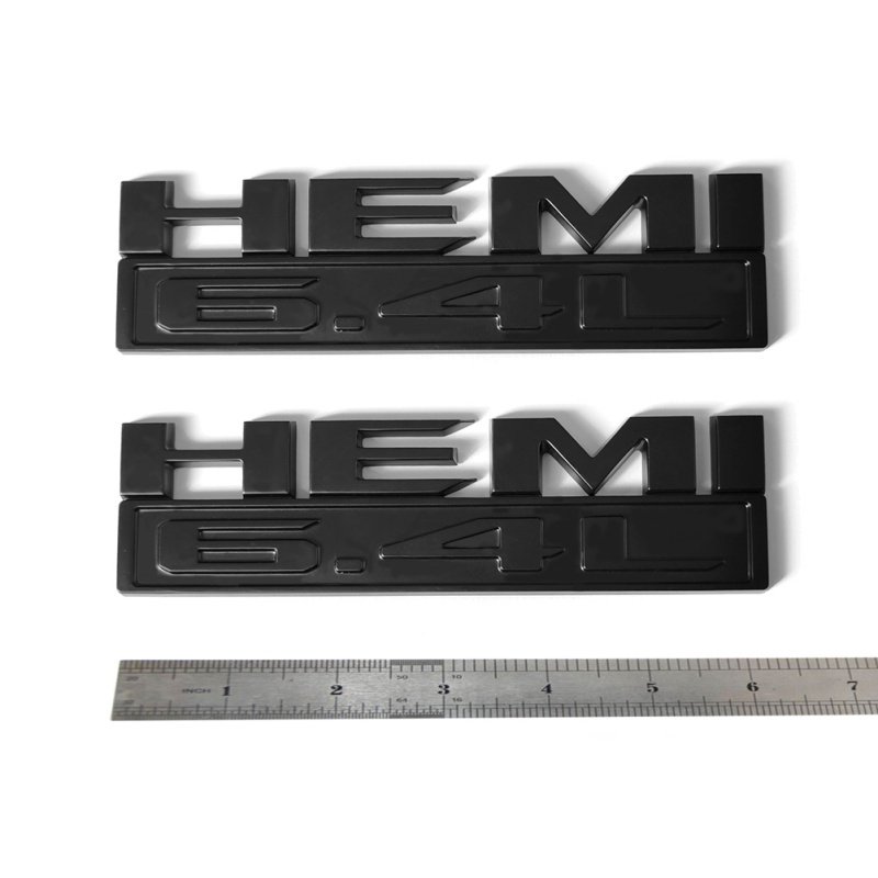 6.4L HEMI Emblem for 2019‑2022 RAM 2500 3500 Aftermarket Style Badge 2-Pack – Black/Red/White/Chrome