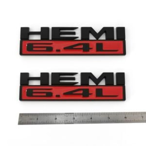 6.4L HEMI Emblem for 2019‑2022 RAM 2500 3500 Aftermarket Style Badge 2-Pack - Black/Red/White/Chrome