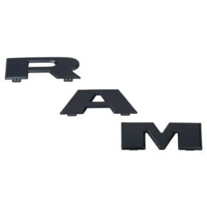 Front Grille Emblem Assembly designed for 2019–2024 RAM 2500 3500 Black/Chrome