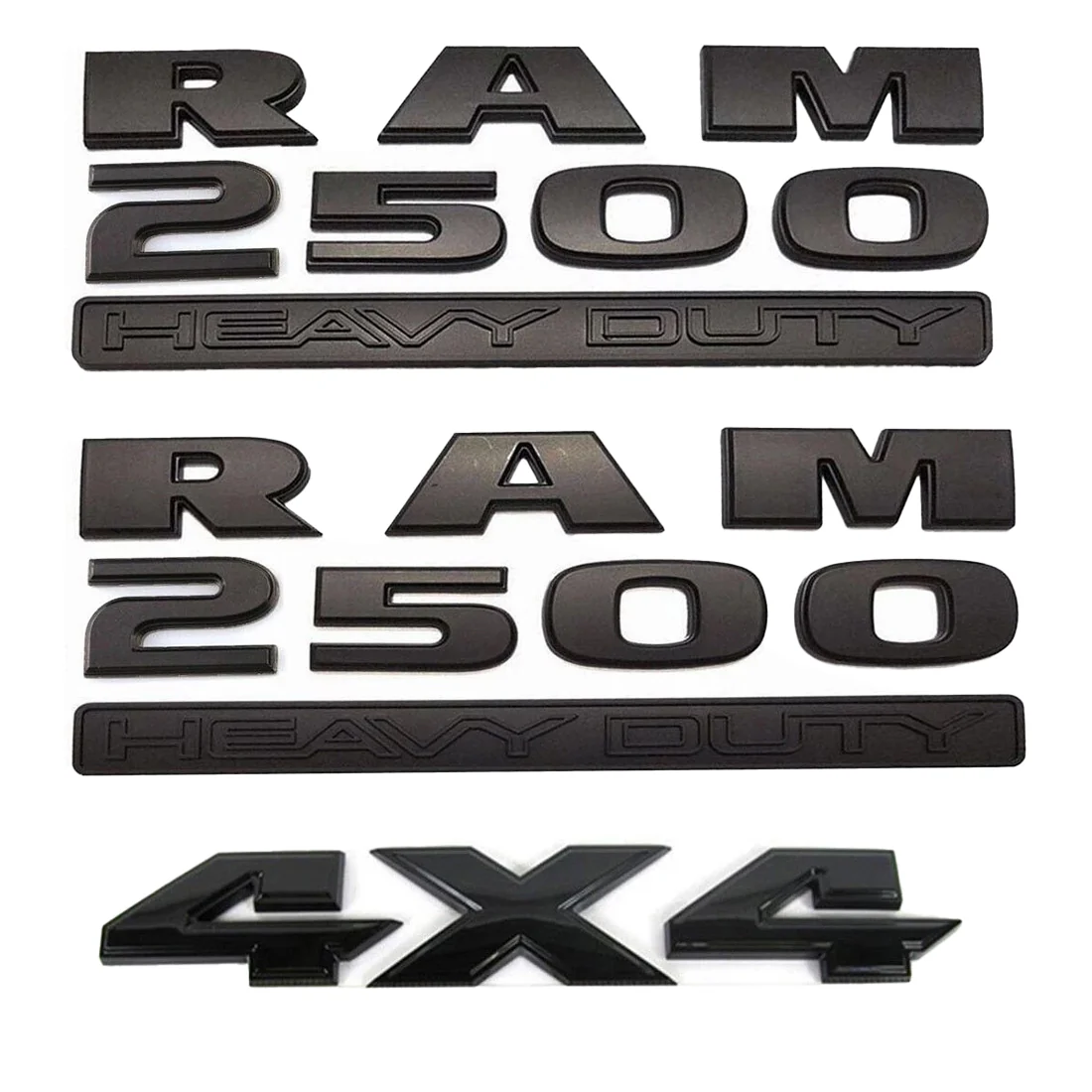 Heavy Duty Emblem Badge Set for 2015-2018 RAM 2500 Optional 4×4 Emblem Black/Red 2-Pack/3-Pack