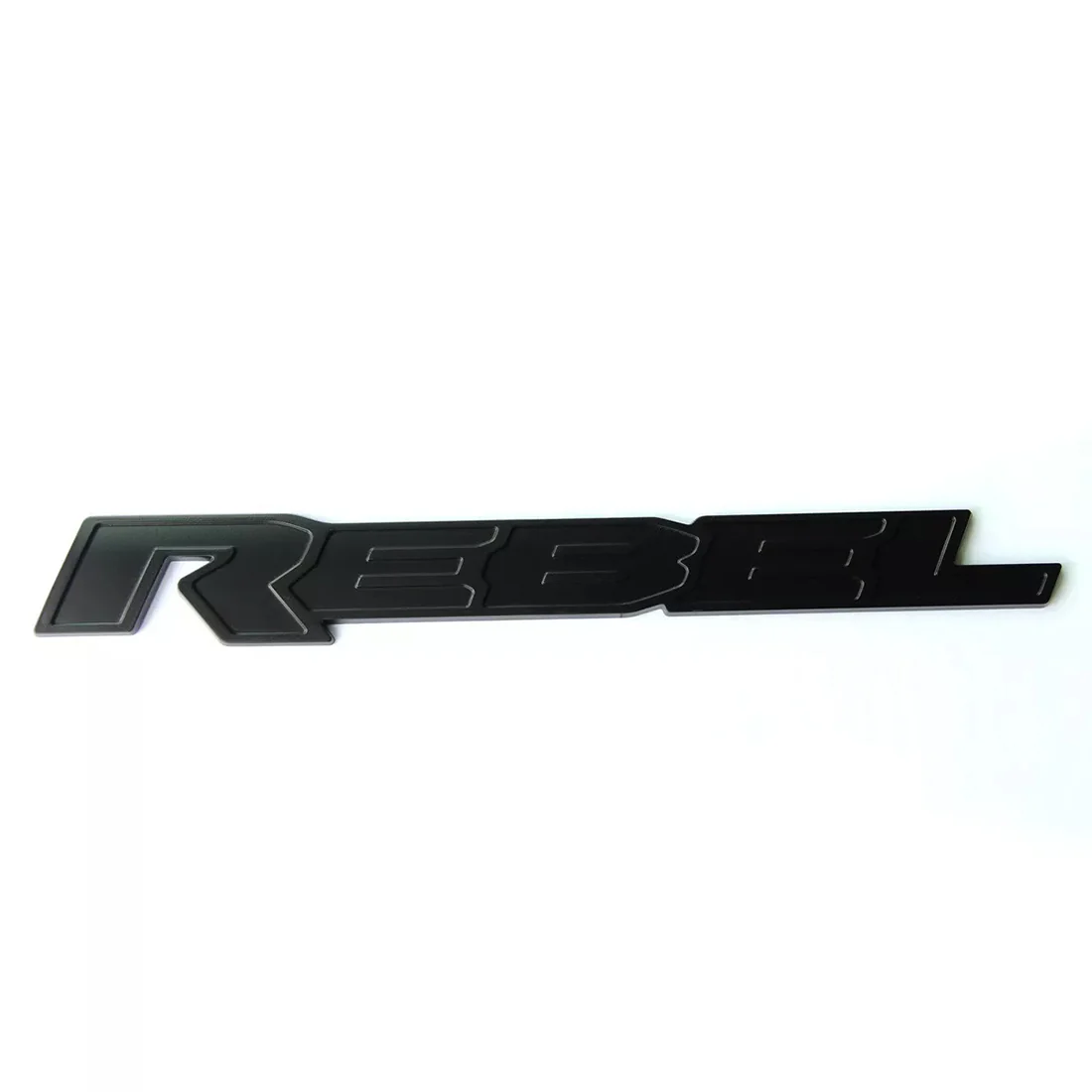 REBEL Tailgate Emblem Badge Fits 2015-2019 Ram 1500 13″ 3D Replacement Black/Red/Chrome
