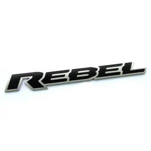 REBEL Tailgate Emblem Badge Fits 2015-2019 Ram 1500 13" 3D Replacement Black/Red/Chrome