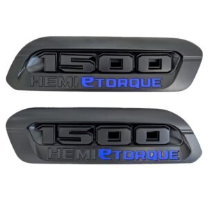 Hood Emblems for 2020–2024 RAM 1500 eTorque Exterior Replacement Badge 2-Pack Black/Red/Blue