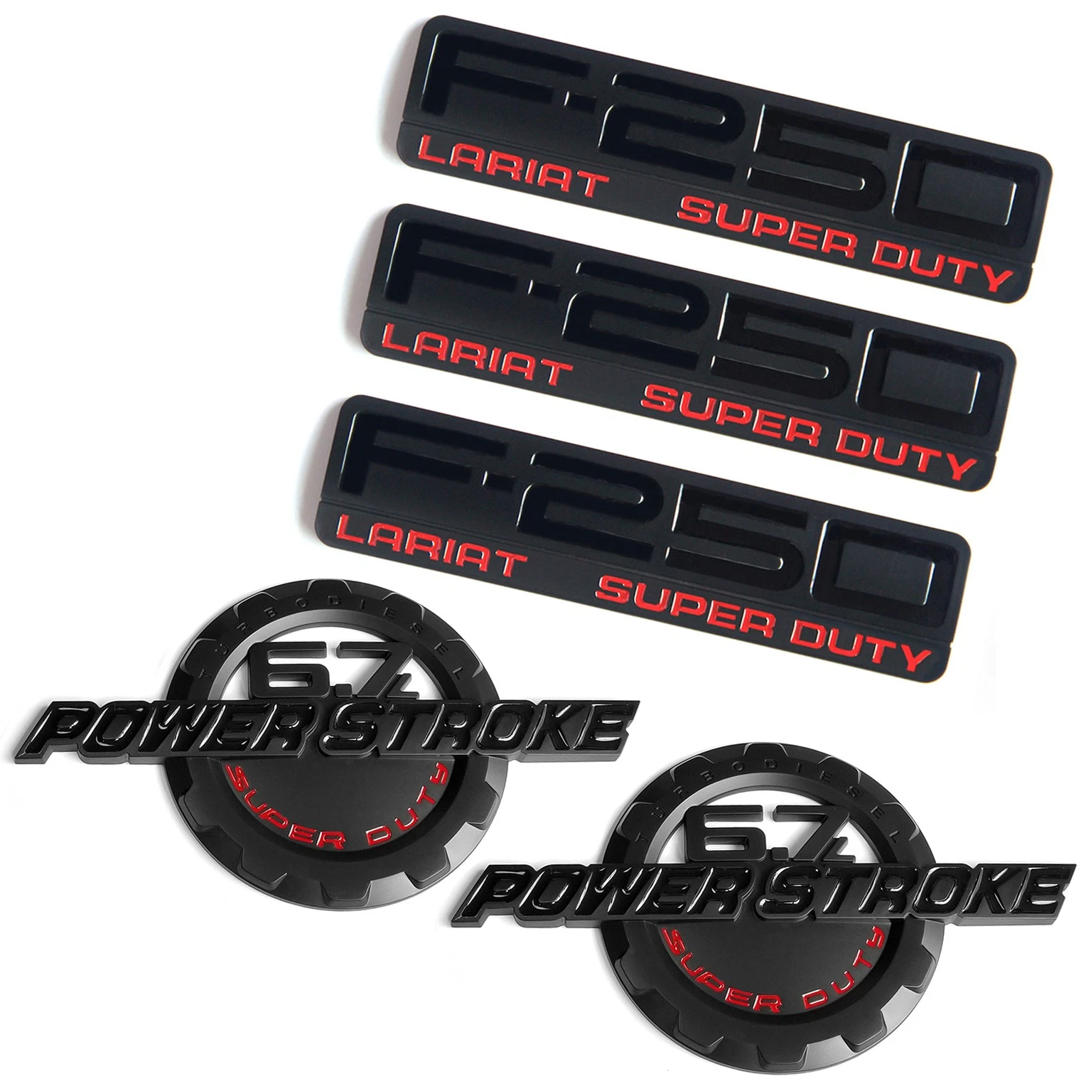 5 Badge Emblems for 2011-2016 F-250 Super Duty Lariat 6.7L Powerstroke