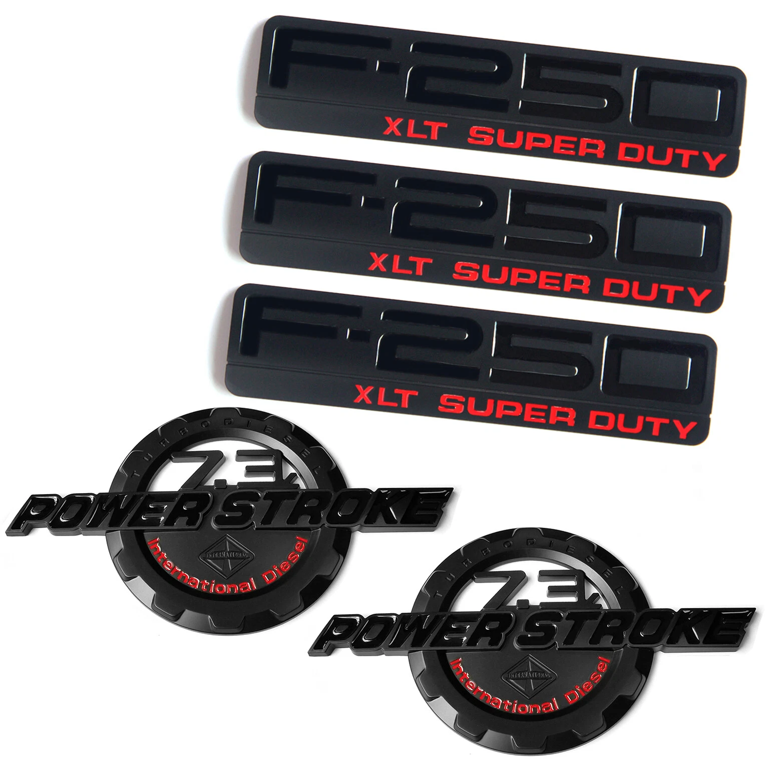 5PCS 3D Emblem Set for 1999–2003 F-250 Super Duty XLT 7.3L Power Stroke