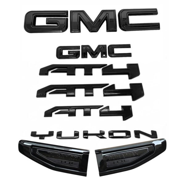 8 Emblem Sets for 2021–2026 GMC Yukon AT4 Grille Tailgate Fender Vent