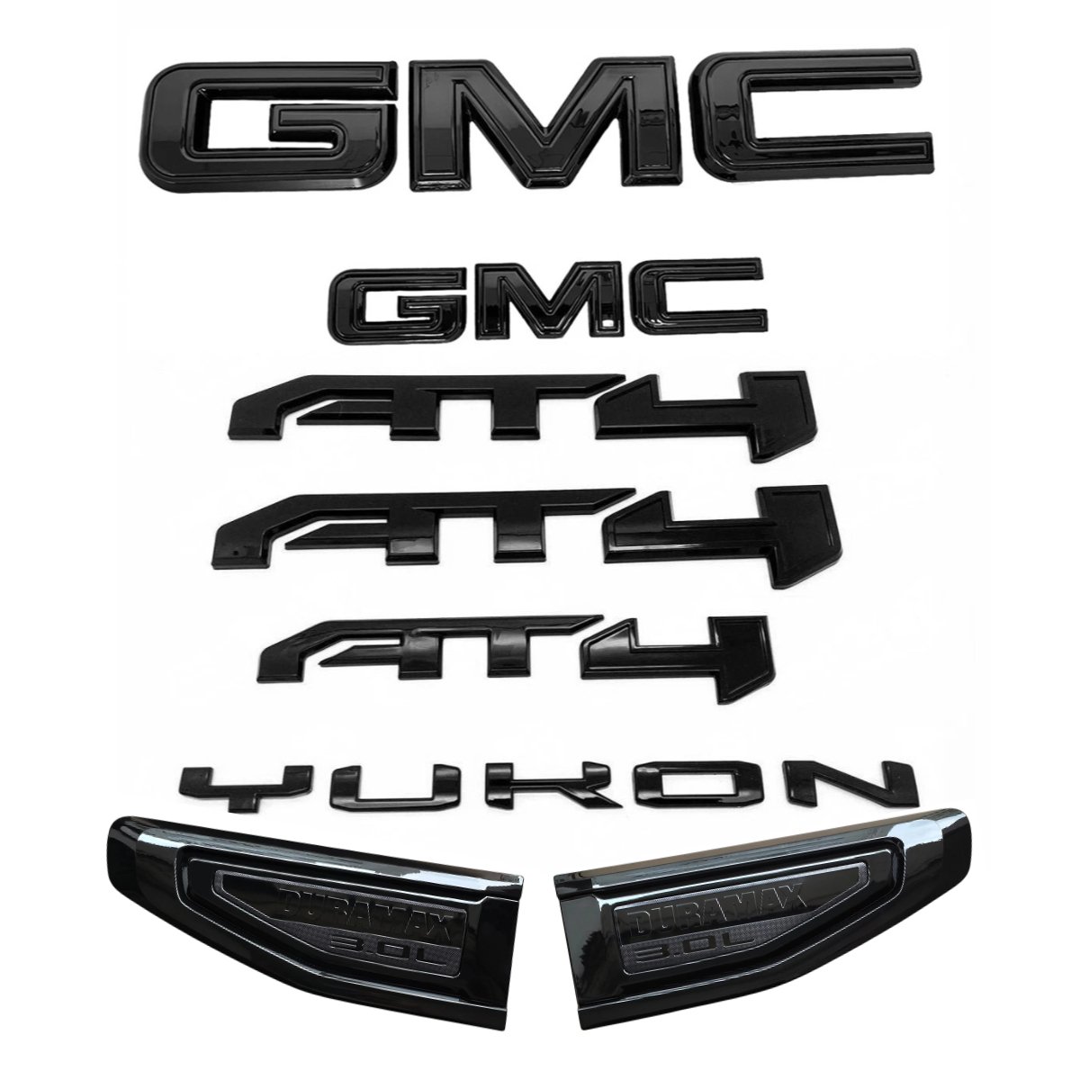 8 Emblem Sets for 2021–2026 GMC Yukon AT4 Grille Tailgate Fender Vent - Image 2