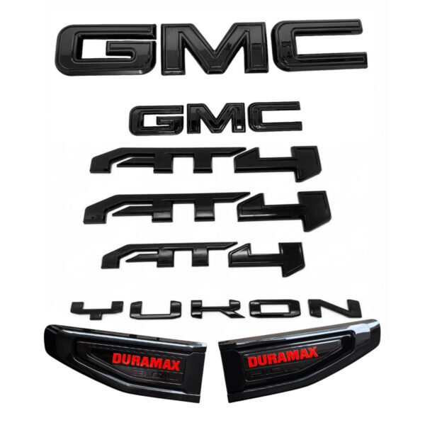 8 Emblem Sets for 2021–2026 GMC Yukon AT4 Grille Tailgate Fender Vent