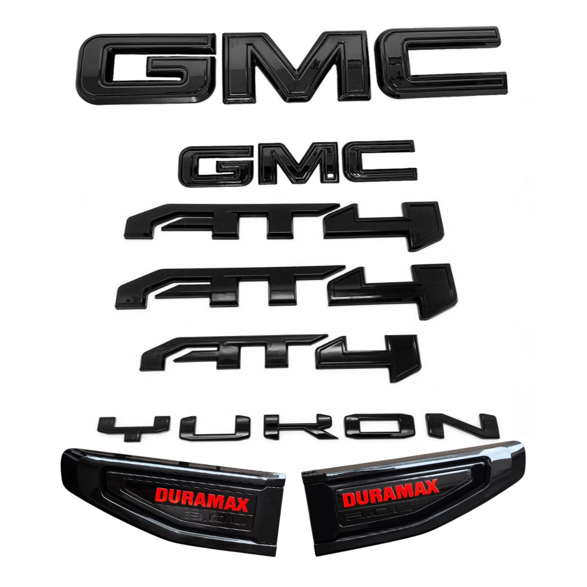 8 Emblem Sets for 2021–2026 GMC Yukon AT4 Grille Tailgate Fender Vent - Image 3