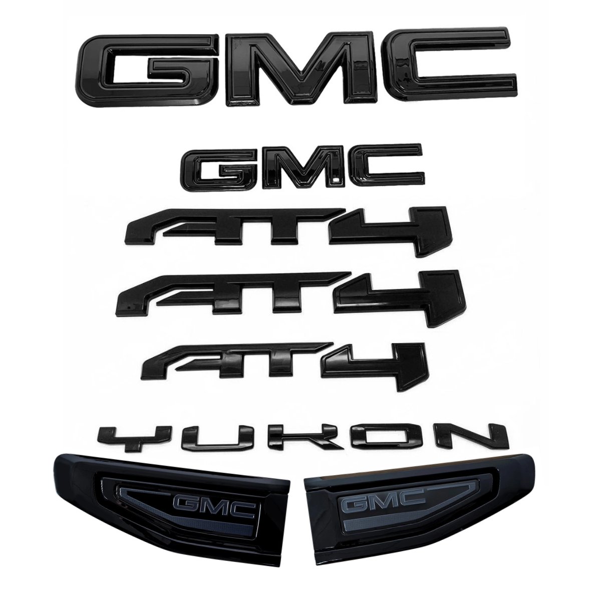 8 Emblem Sets for 2021–2026 GMC Yukon AT4 Grille Tailgate Fender Vent - Image 4