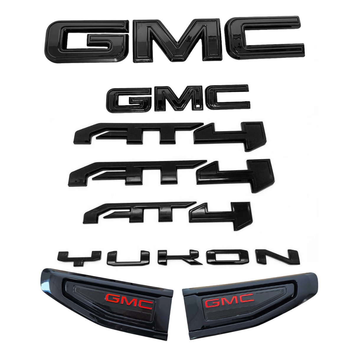 8 Emblem Sets for 2021–2026 GMC Yukon AT4 Grille Tailgate Fender Vent - Image 5