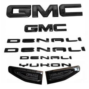 8 Emblem Sets for 2021–2026 GMC Yukon Denali Grille Tailgate Fender Vent - Image 2