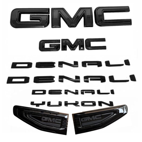 8 Emblem Sets for 2021–2026 GMC Yukon Denali Grille Tailgate Fender Vent