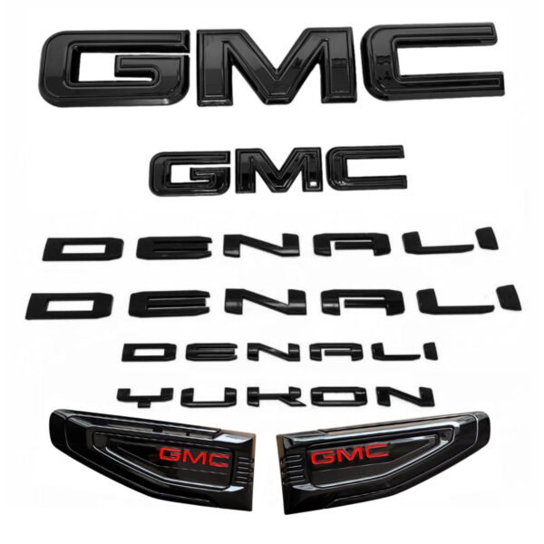 8 Emblem Sets for 2021–2026 GMC Yukon Denali Grille Tailgate Fender Vent