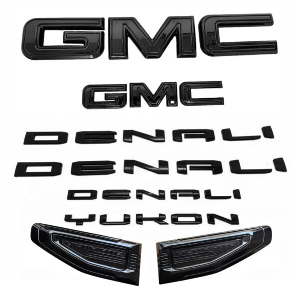 8 Emblem Sets for 2021–2026 GMC Yukon Denali Grille Tailgate Fender Vent