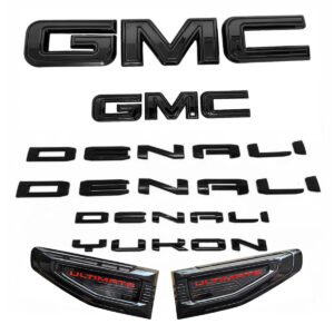 8 Emblem Sets for 2021–2026 GMC Yukon Denali Grille Tailgate Fender Vent - Image 5