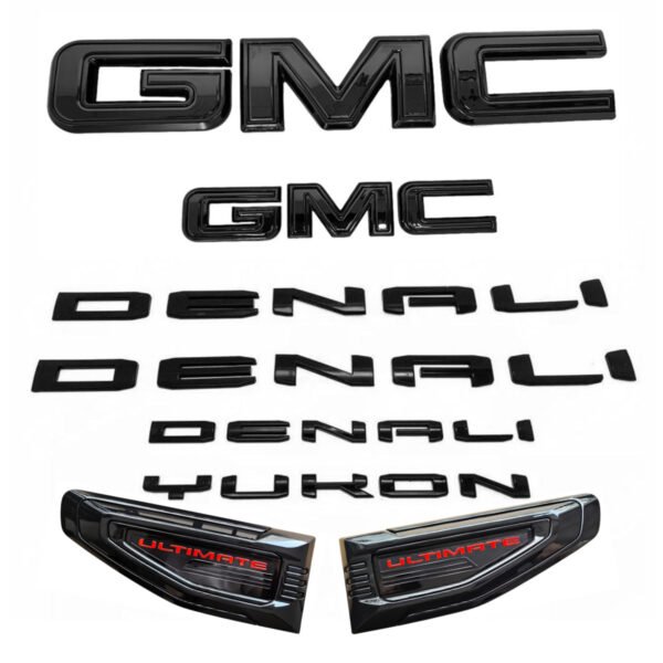 8 Emblem Sets for 2021–2026 GMC Yukon Denali Grille Tailgate Fender Vent