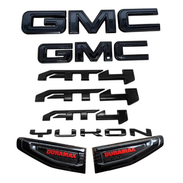 8 Emblem Sets for 2021–2026 GMC Yukon AT4 Grille Tailgate Fender Vent