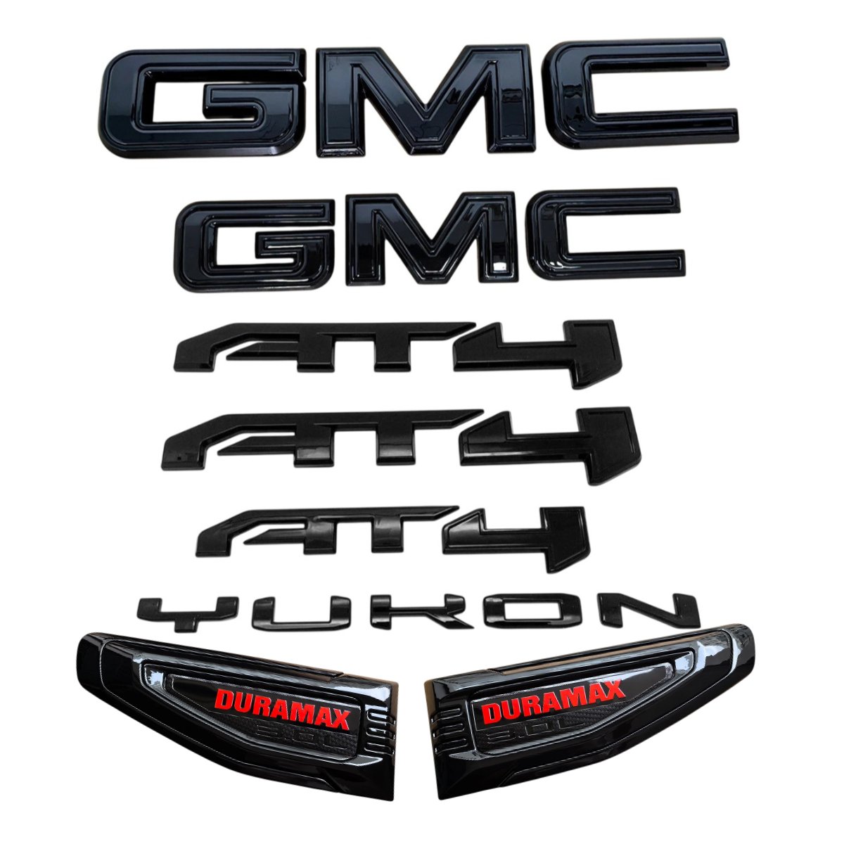 8 Emblem Sets for 2021–2026 GMC Yukon AT4 Grille Tailgate Fender Vent - Image 7