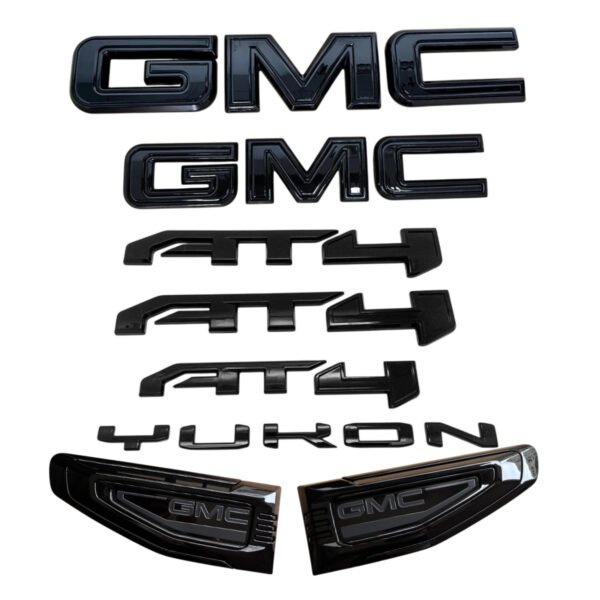 8 Emblem Sets for 2021–2026 GMC Yukon AT4 Grille Tailgate Fender Vent