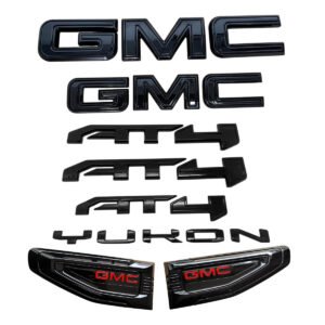 8 Emblem Sets for 2021–2026 GMC Yukon AT4 Grille Tailgate Fender Vent - Image 1