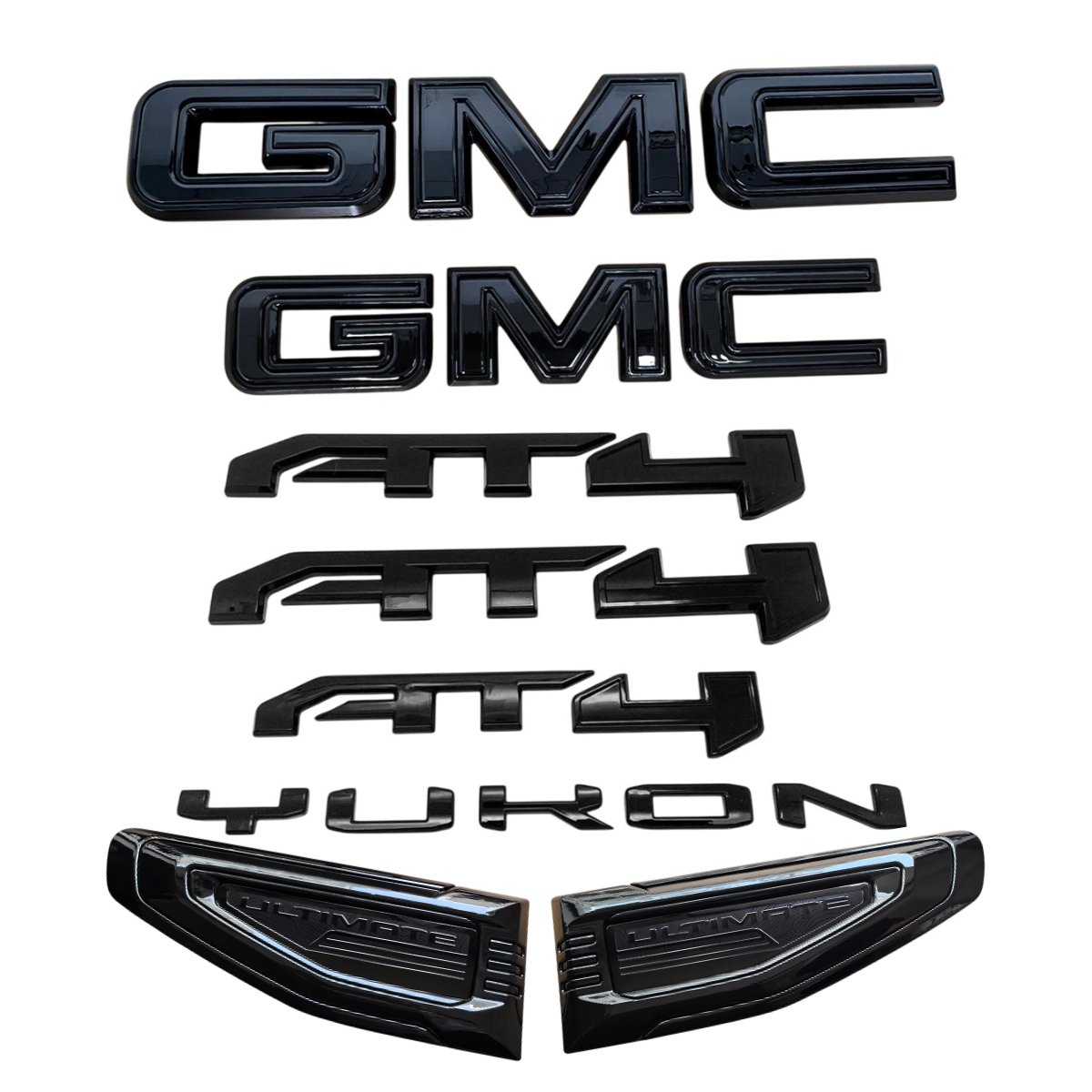 8 Emblem Sets for 2021–2026 GMC Yukon AT4 Grille Tailgate Fender Vent - Image 9