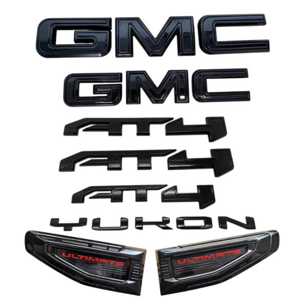 8 Emblem Sets for 2021–2026 GMC Yukon AT4 Grille Tailgate Fender Vent