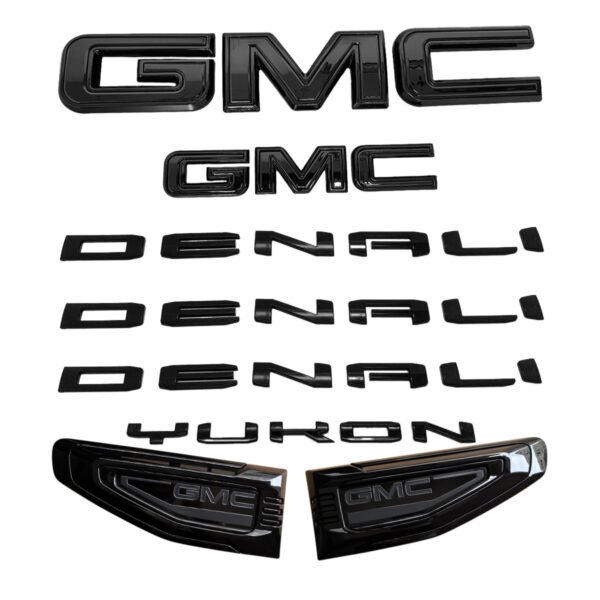 8 Emblem Sets for 2021–2026 GMC Yukon Denali Grille Tailgate Fender Vent