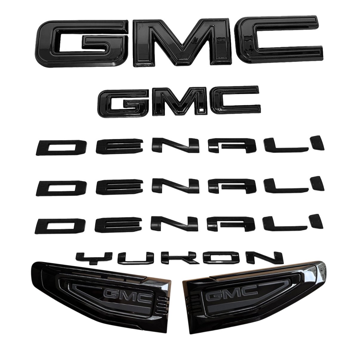 8 Emblem Sets for 2021–2026 GMC Yukon Denali Grille Tailgate Fender Vent - Image 6