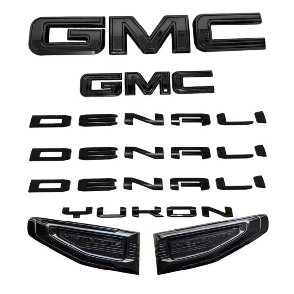 8 Emblem Sets for 2021–2026 GMC Yukon Denali Grille Tailgate Fender Vent