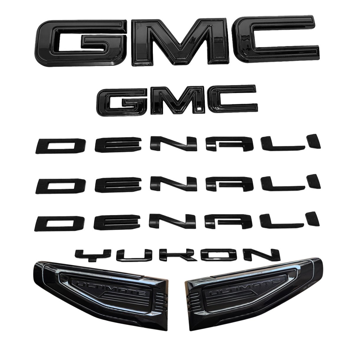 8 Emblem Sets for 2021–2026 GMC Yukon Denali Grille Tailgate Fender Vent - Image 8