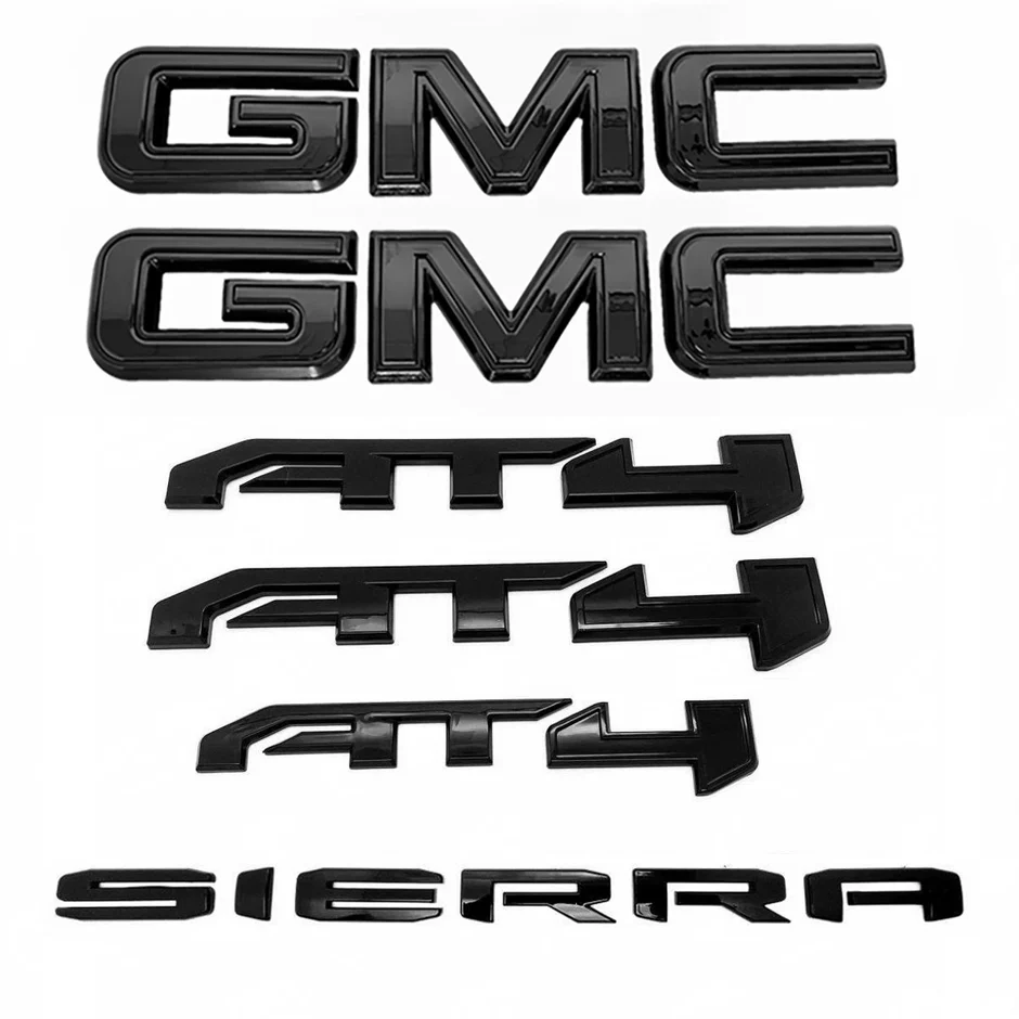 8 Emblem Sets for 2019-2026 GMC Sierra 1500 AT4 Grille Tailgate Fender Vent - Image 7