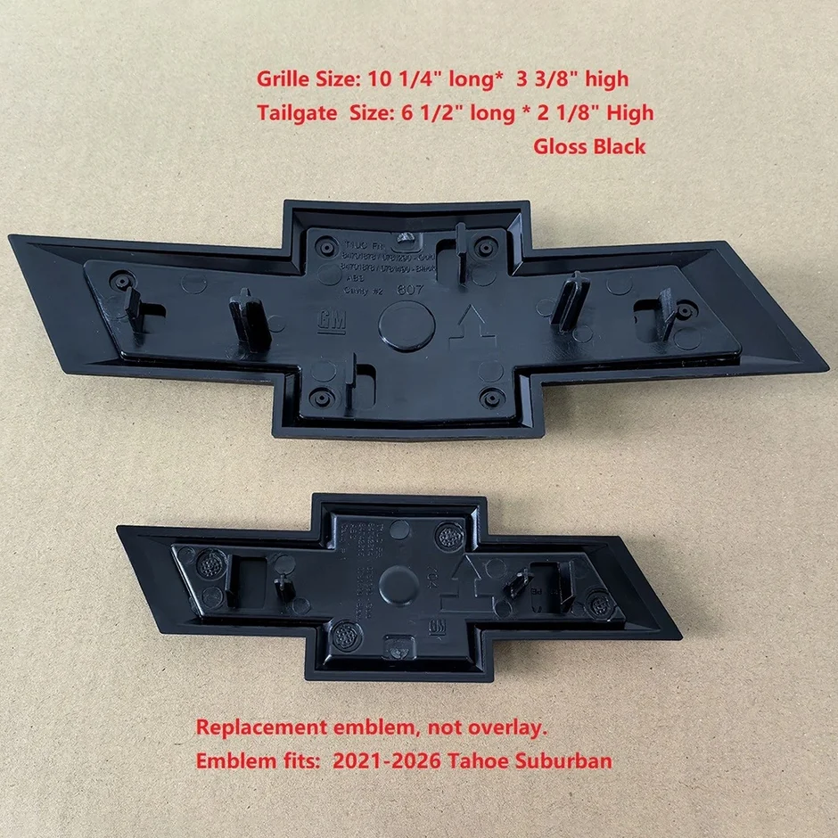Front & Rear Bowtie Emblem Sets for 2021-2026 Chevrolet Tahoe and Suburban - Image 5