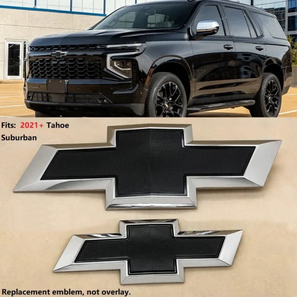 Front & Rear Bowtie Emblem Sets for 2021-2026 Chevrolet Tahoe and Suburban