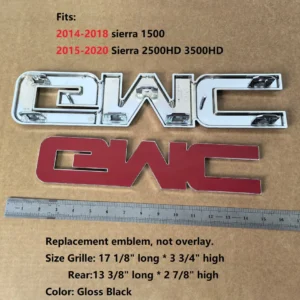 2-Pack Grille & Rear Emblems for 2014-2026 GMC Sierra 1500 2015-2026 HD - Image 14