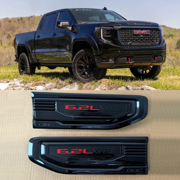 8 Emblem Sets for 2019-2026 GMC Sierra 1500 AT4 Grille Tailgate Fender Vent