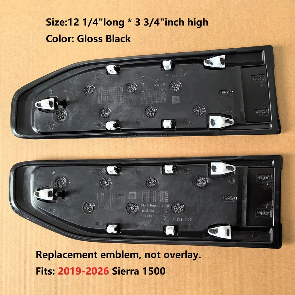 8 Emblem Sets for 2019-2026 GMC Sierra 1500 AT4 Grille Tailgate Fender Vent - Image 9