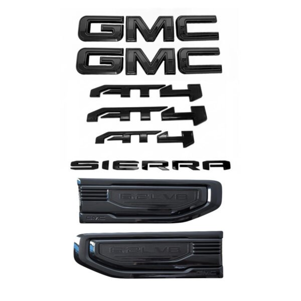 8 Emblem Sets for 2019-2026 GMC Sierra 1500 AT4 Grille Tailgate Fender Vent
