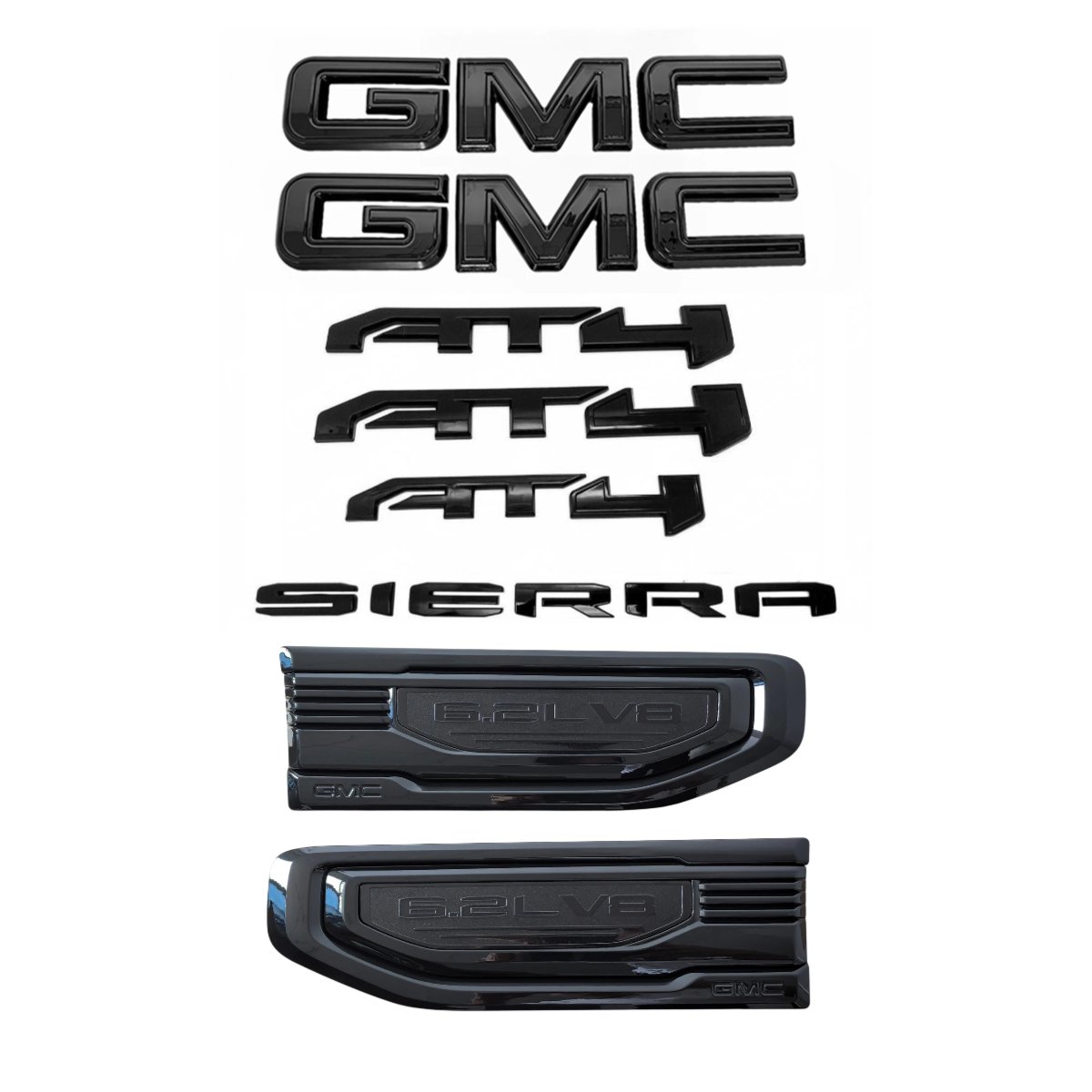 8 Emblem Sets for 2019-2026 GMC Sierra 1500 AT4 Grille Tailgate Fender Vent - Image 5