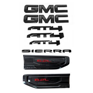 8 Emblem Sets for 2019-2026 GMC Sierra 1500 AT4 Grille Tailgate Fender Vent - Image 6