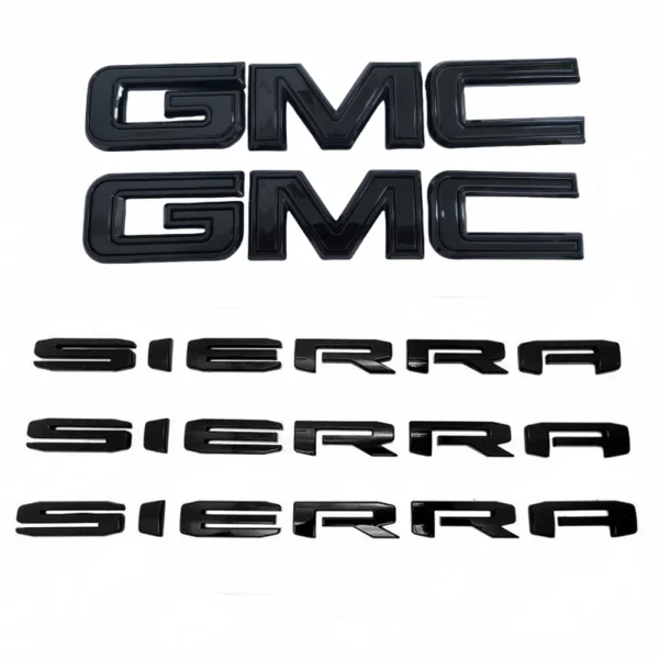 Emblem Sets Grille Rear & Lettering for 2019-26 GMC Sierra 1500 AT4 Denali SLE SLT