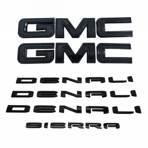 Emblem Sets Grille Rear & Lettering for 2019-26 GMC Sierra 1500 AT4 Denali SLE SLT