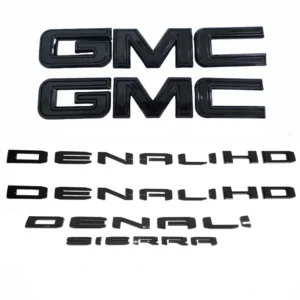 Emblem Sets Grille Rear & Lettering for 2020-26 GMC Sierra HD AT4 Denali SLE SLT - Image 2