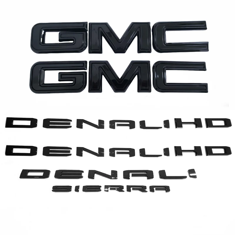 Emblem Sets Grille Rear & Lettering for 2020-26 GMC Sierra HD AT4 Denali SLE SLT - Image 2