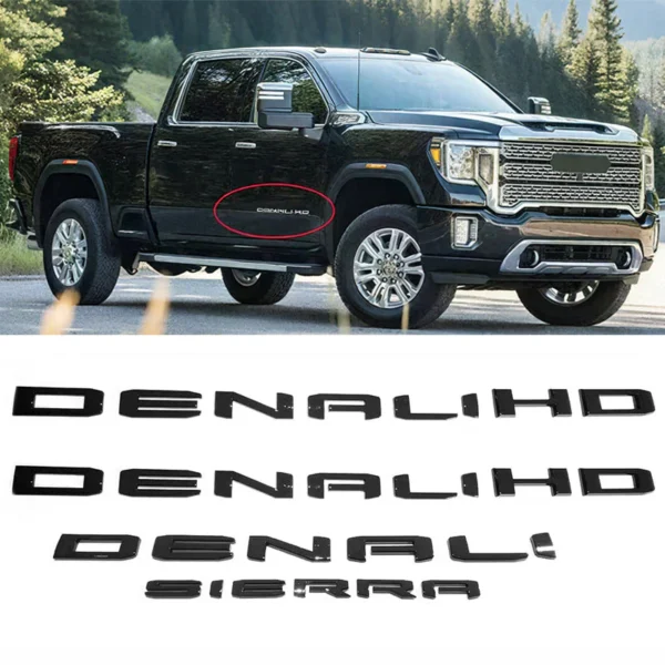 Emblem Sets Grille Rear & Lettering for 2020-26 GMC Sierra HD AT4 Denali SLE SLT