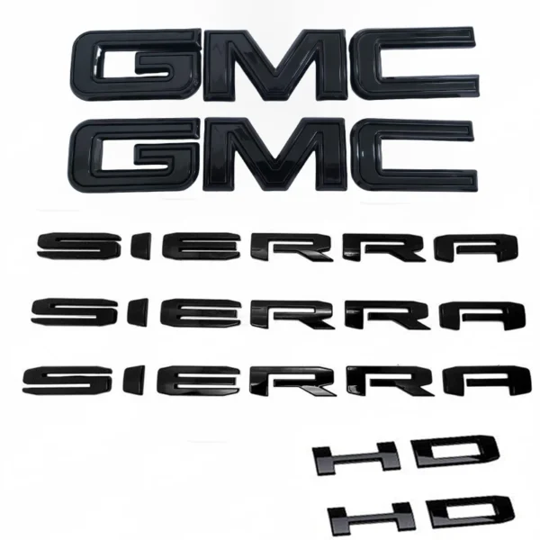 Emblem Sets Grille Rear & Lettering for 2020-26 GMC Sierra HD AT4 Denali SLE SLT