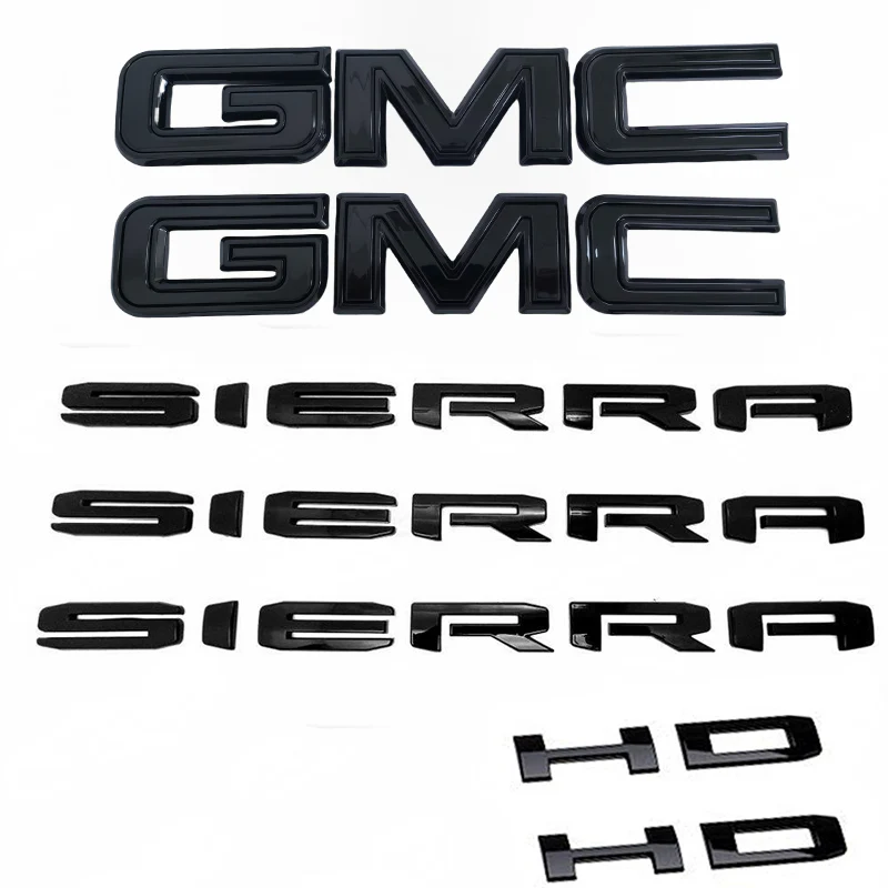 Emblem Sets Grille Rear & Lettering for 2020-26 GMC Sierra HD AT4 Denali SLE SLT - Image 3