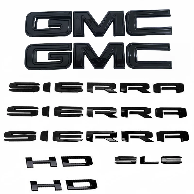 Emblem Sets Grille Rear & Lettering for 2020-26 GMC Sierra HD AT4 Denali SLE SLT - Image 4